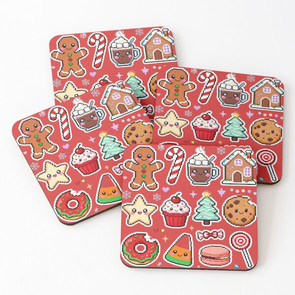 Item preview, Cute Pixel Christmas Treat Sticker Set designed and sold by MuseAI.