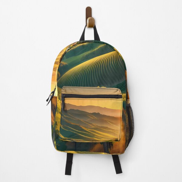 Item preview, Vineyard Hills at Sunset – Rolling Countryside with Farmhouse and Golden Sky designed and sold by Cultradesign.