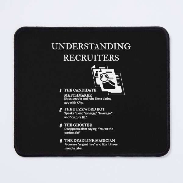 Item preview, Understanding Recruiters – Funny Definitions for Hiring Heroes – Black designed and sold by PsyFlow35.