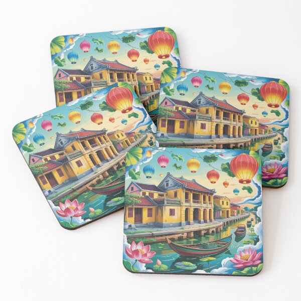 Item preview, A painting depicting the ancient town of Hoi An, Vietnam. designed and sold by Lilashakti ⭐️ ⭐️ ⭐️ ⭐️ ⭐️.