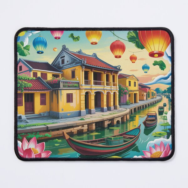 Item preview, A painting depicting the ancient town of Hoi An, Vietnam. designed and sold by Lilashakti ⭐️ ⭐️ ⭐️ ⭐️ ⭐️.