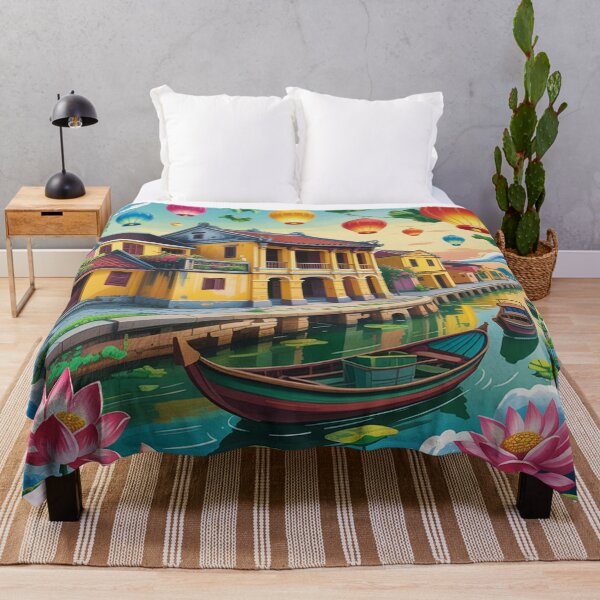 Item preview, A painting depicting the ancient town of Hoi An, Vietnam. designed and sold by Lilashakti ⭐️ ⭐️ ⭐️ ⭐️ ⭐️.