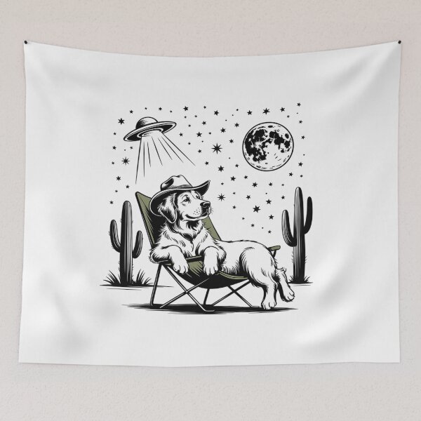 Item preview, Howdy Golden Retriever Dog Western Cowboy Dog designed and sold by Veroniadic.