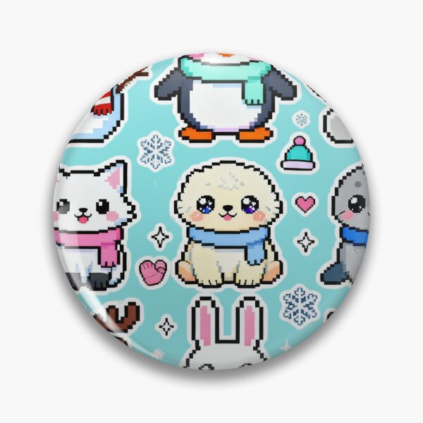Artikelvorschau, Kawaii Pixel Winter Friends Charaktere entworfen und verkauft von MuseAI.