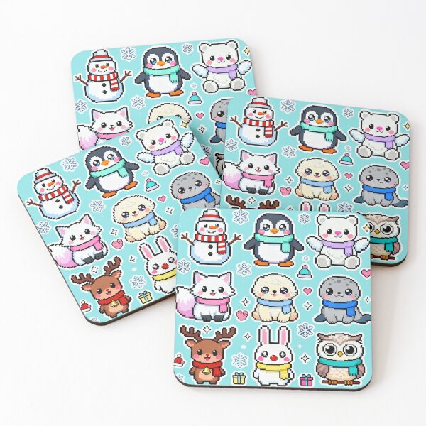Item preview, Kawaii Pixel Winter Friends Characters designed and sold by MuseAI.