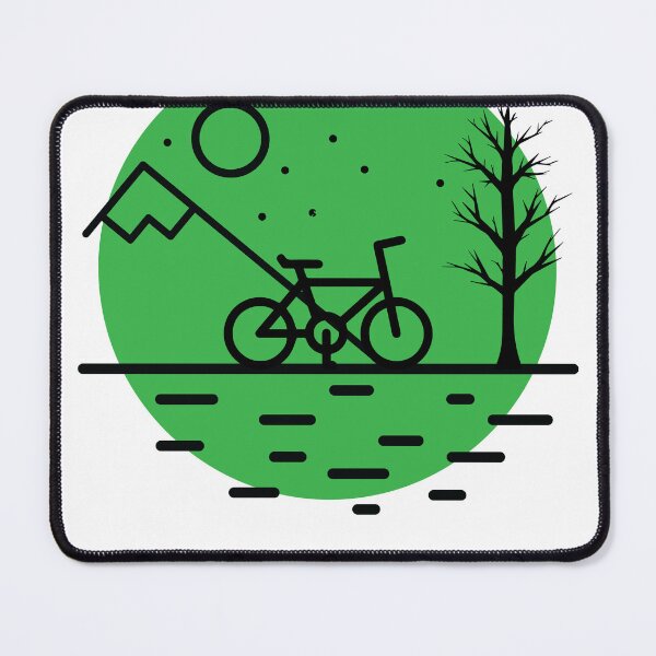 Item preview, Minimalist Night Ride | Bike, Mountains & Moon Vector Badge designed and sold by DavidMay.