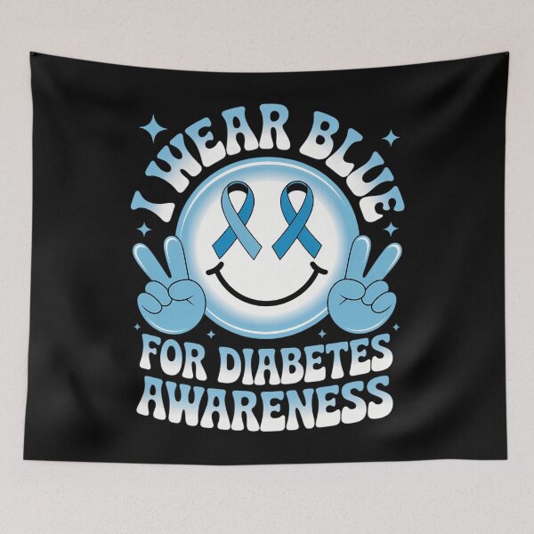 Item preview, I Wear Blue For Diabetes Awareness month Smile Face designed and sold by Sunset4Bones.