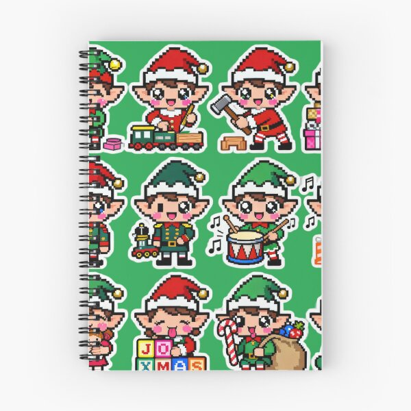 Item preview, Cute Pixel Santa Elf Helpers Kawaii Art designed and sold by MuseAI.