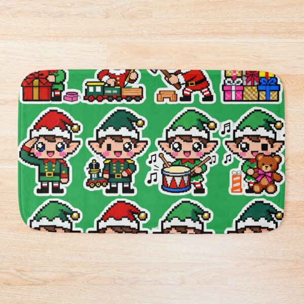 Item preview, Cute Pixel Santa Elf Helpers Kawaii Art designed and sold by MuseAI.