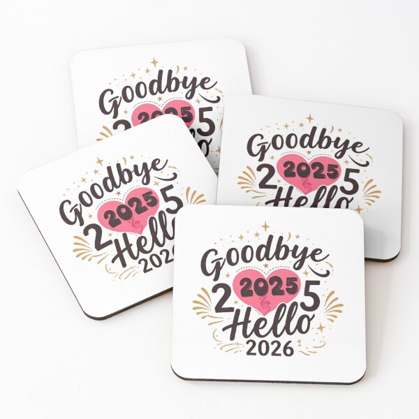 Item preview, Goodbye 2025 Hello 2026 – Festive New Year Typography Design with Heart and Star Accents” designed and sold by PixelVibe782.
