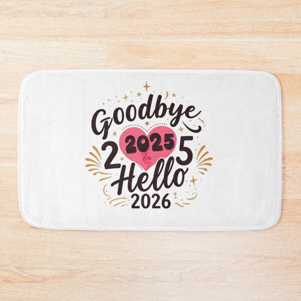Item preview, Goodbye 2025 Hello 2026 – Festive New Year Typography Design with Heart and Star Accents” designed and sold by PixelVibe782.