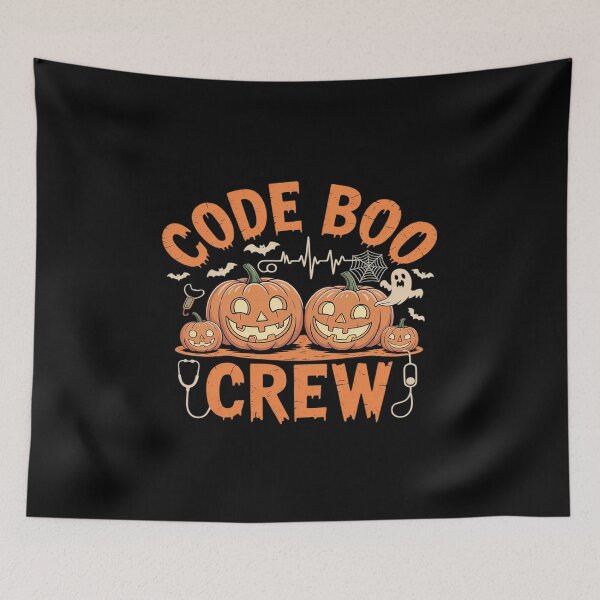 Item preview, Code Boo Crew Pumpkin Nurse Halloween Spooky CRNA RN designed and sold by PeteHomenick.