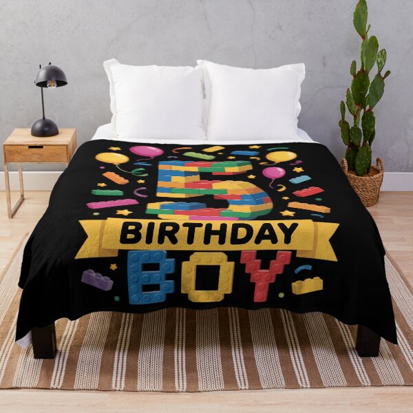 Item preview, 5 Year Old Building Blocks 5th Birthday Boy designed and sold by Sunset4Bones.