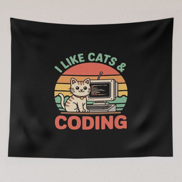 Item preview, Coder Programmer Cat Lover Cat Dad I Like Cats & Coding designed and sold by PeteHomenick.