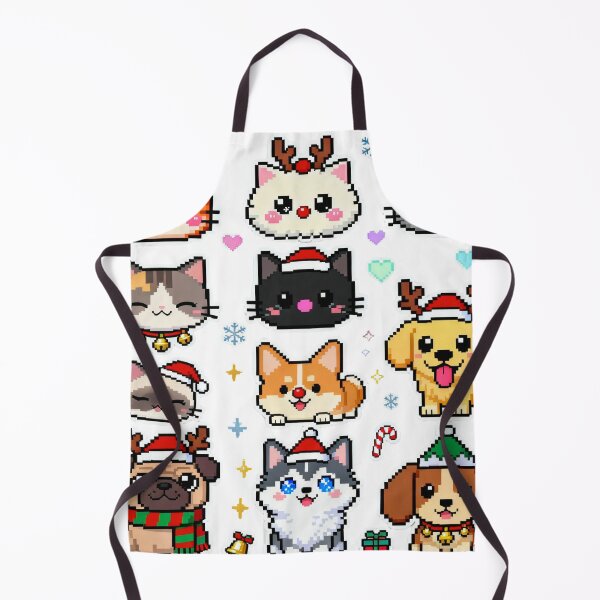 Item preview, Kawaii Pixel Christmas Pets Cute Art designed and sold by MuseAI.