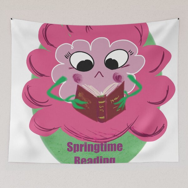 Item preview, Spring renewal pink flower reading a book  designed and sold by empressbat merch.