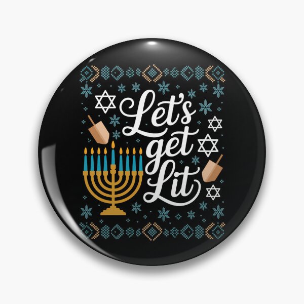 Item preview, Funny Hanukkah Lets Get Lit Menorah designed and sold by Sunset4Bones.