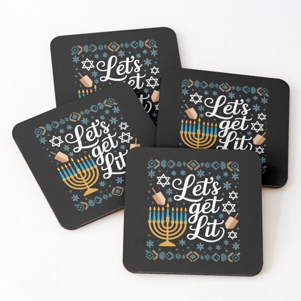 Item preview, Funny Hanukkah Lets Get Lit Menorah designed and sold by Sunset4Bones.