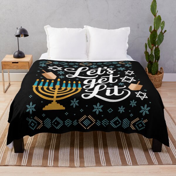 Item preview, Funny Hanukkah Lets Get Lit Menorah designed and sold by Sunset4Bones.
