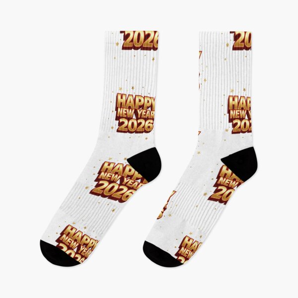 Item preview, Happy New Year 2026 – Bold Gold 3D Lettering Design with Stars and Confetti designed and sold by PixelVibe782.