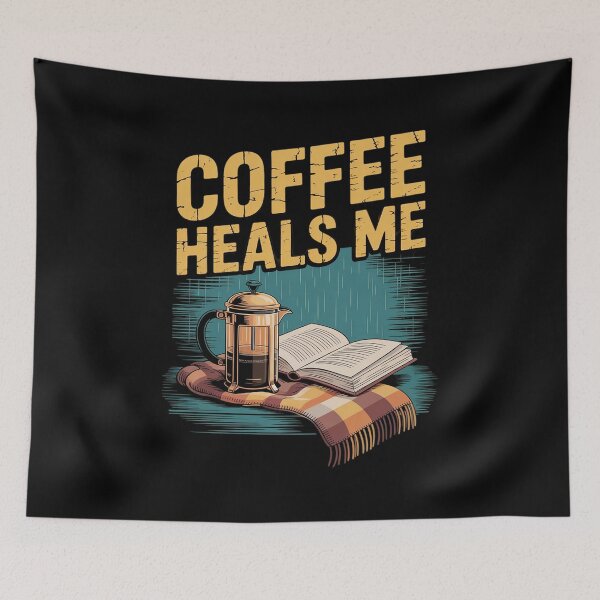 Item preview, Coffee Heals Me French Press Rainy Day Cozy Book designed and sold by PeteHomenick.