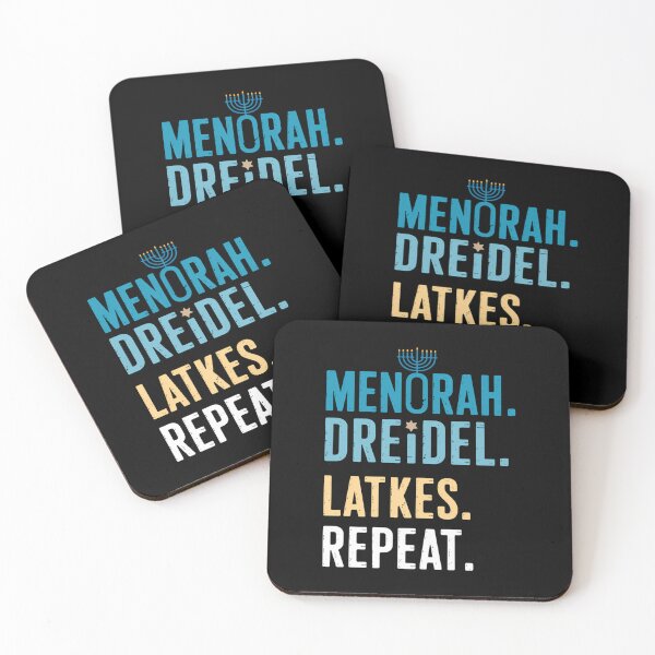 Item preview, Funny Hanukkah Menorah Dreidel Latkes Repeat Jewish Chanukah designed and sold by Sunset4Bones.