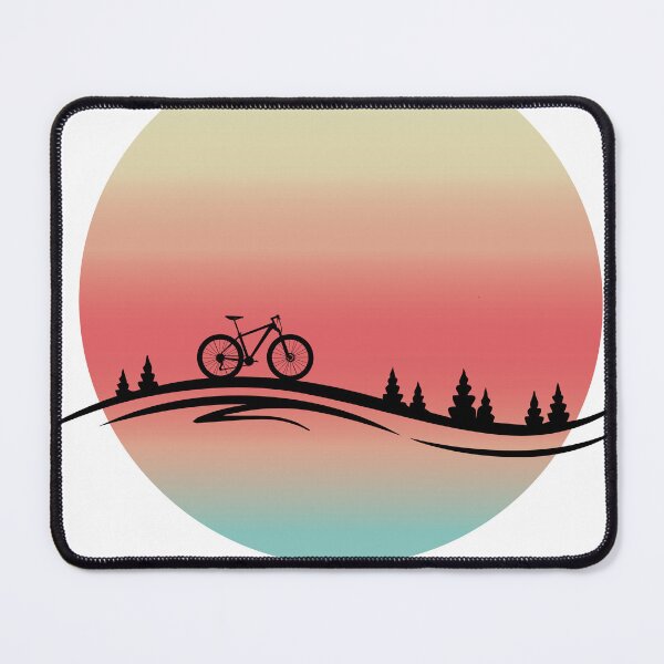 Item preview, Sunset Trail Ride | Minimalist Bike Landscape Badge (Retro MTB & Gravel) designed and sold by DavidMay.