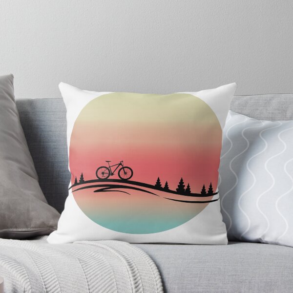 Item preview, Sunset Trail Ride | Minimalist Bike Landscape Badge (Retro MTB & Gravel) designed and sold by DavidMay.