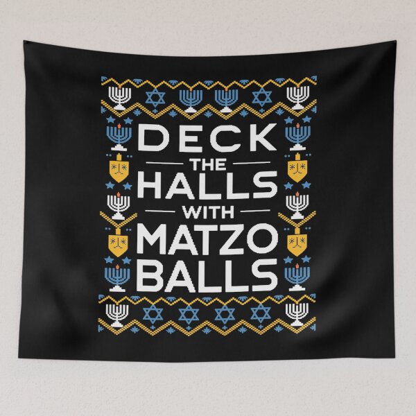 Item preview, Hanukkah Deck Hall With Matzo Ball Chanukah Jewish designed and sold by Sunset4Bones.