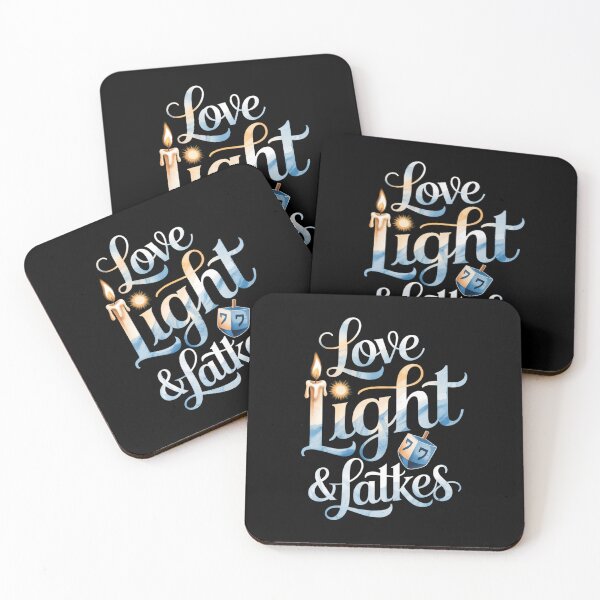 Item preview, Hanukkah Love Light Latkes Quote Jewish Chanukah Blue Candle designed and sold by Sunset4Bones.