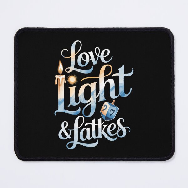Item preview, Hanukkah Love Light Latkes Quote Jewish Chanukah Blue Candle designed and sold by Sunset4Bones.