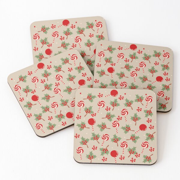 Item preview, Festive Christmas Candy & Pine Pattern designed and sold by Clara Fruggeri.