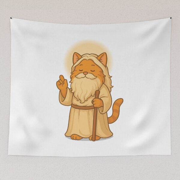 Item preview, The Wise Old Cat – Magical Cat Illustration designed and sold by PierrelyHO.