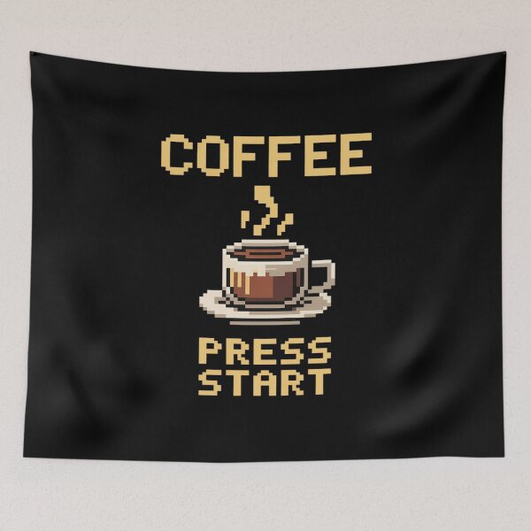 Item preview, Coffee Press Start – Gaming 8-Bit Pixel designed and sold by PeteHomenick.