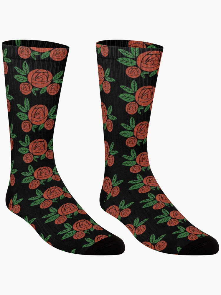 Thumbnail 3 of 5, Socks, Pattern #24 - Roses designed and sold by RedRoseSkull.