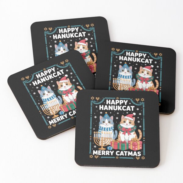 Item preview, Happy Hanukcat Merry Catmas Christmas Chanukah designed and sold by Sunset4Bones.