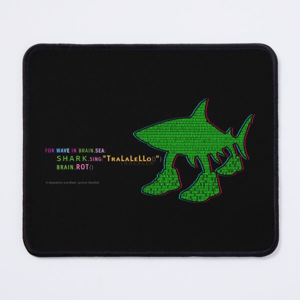 Artikelvorschau, Shark Sing TraLaLeLLo T-Shirt | Brain Rot Code Meme | Dopamin-Überschuss Tech Art | Binärer Glitch Poster entworfen und verkauft von S.S.S.