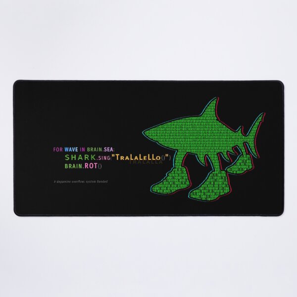 Artikelvorschau, Shark Sing TraLaLeLLo T-Shirt | Brain Rot Code Meme | Dopamin-Überschuss Tech Art | Binärer Glitch Poster entworfen und verkauft von S.S.S.