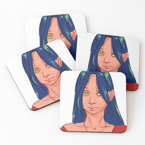 Item preview, Blue Hair Glowing Green Eyes  designed and sold by hycomneufo.