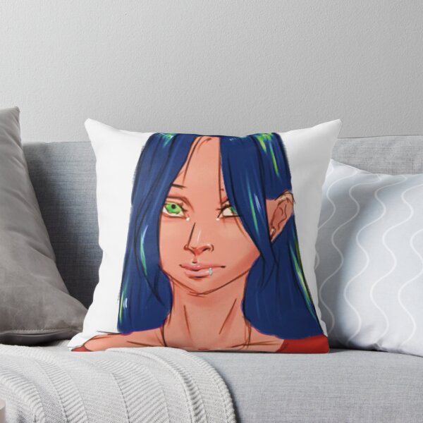 Item preview, Blue Hair Glowing Green Eyes  designed and sold by hycomneufo.
