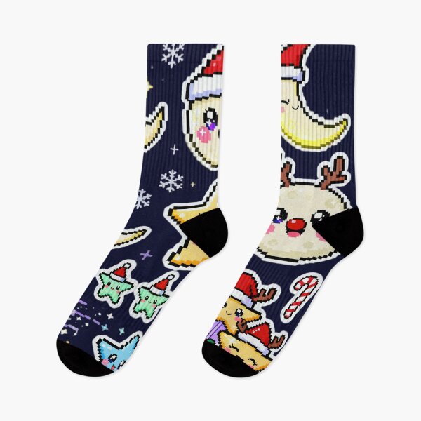 Item preview, Cute Pixel Christmas Night Sky Characters designed and sold by MuseAI.
