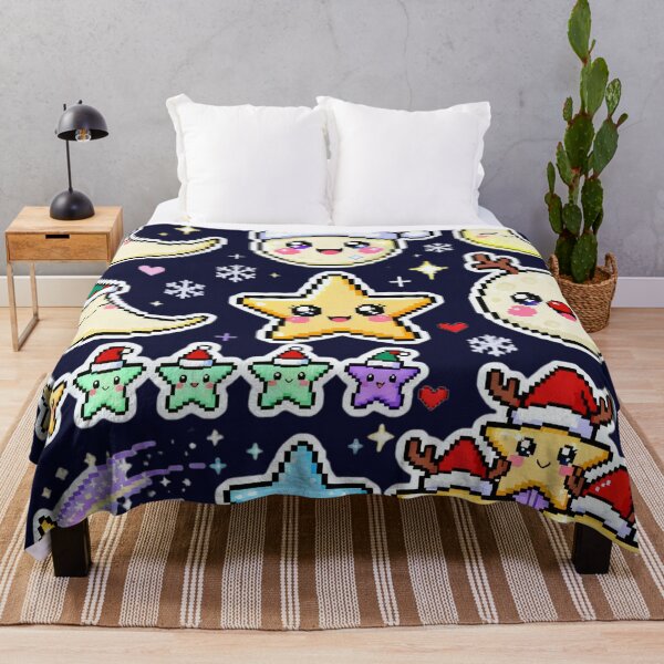 Item preview, Cute Pixel Christmas Night Sky Characters designed and sold by MuseAI.