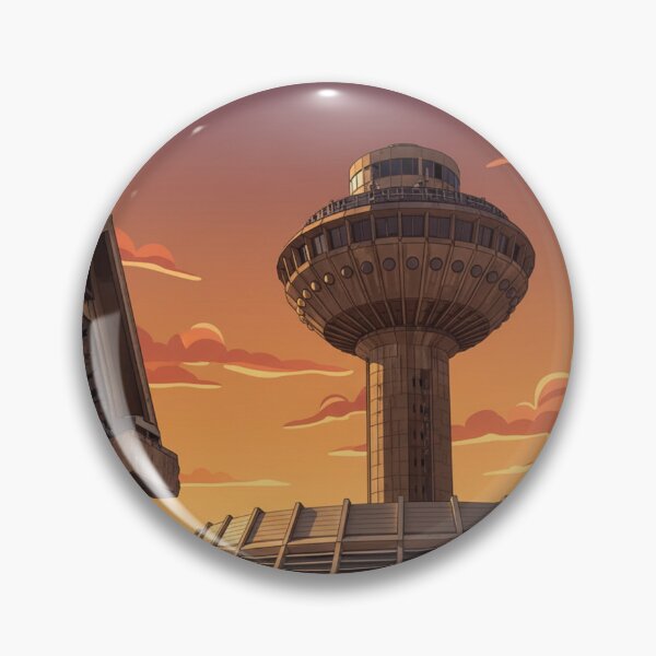 Item preview, Yerevan Airport Old Terminal – Soviet Modernism Sunset Art Print designed and sold by EMairplanes.