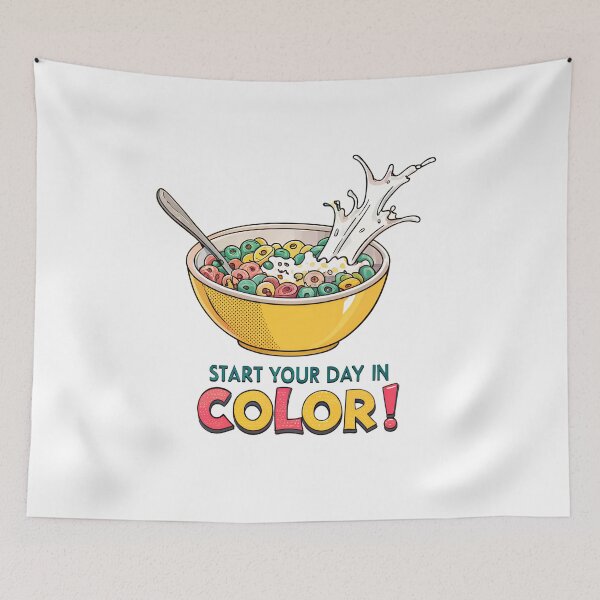 Item preview, Colorful Cereal Loops Pop Art – Fun Breakfast Retro Design designed and sold by VividOrganica.