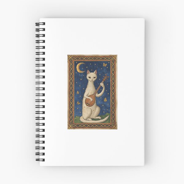 Item preview, Cream Cat Playing Lute Medieval Art designed and sold by PictorialWhimsy.