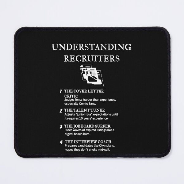 Item preview, Understanding Recruiters – Where Coffee Meets Candidate Chaos – Black designed and sold by PsyFlow35.