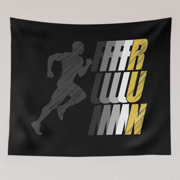 Item preview, Runners High: Dynamic Silhouette Runner & Distressed Text designed and sold by ifundesign.