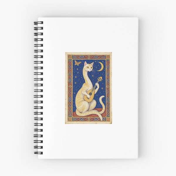 Item preview, Cream Cat Playing Lute Medieval Art designed and sold by PictorialWhimsy.