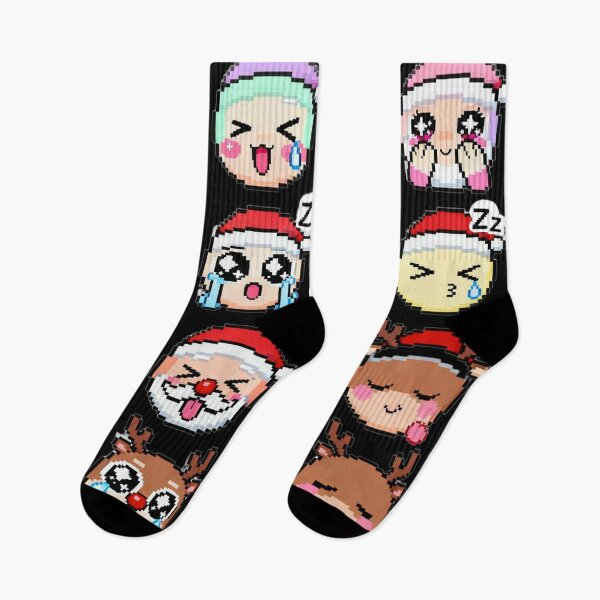 Item preview, Kawaii Anime Santa Emoji Reindeer Expressions designed and sold by MuseAI.