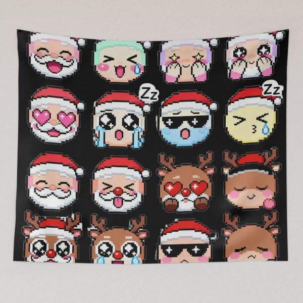 Item preview, Kawaii Anime Santa Emoji Reindeer Expressions designed and sold by MuseAI.